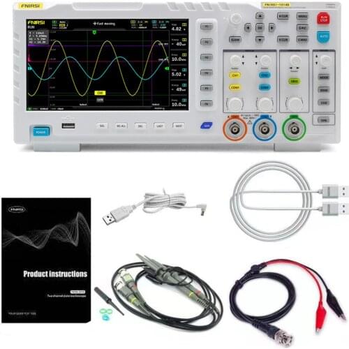 FNIRSI-1014D 7 Inch Oscilloscope TFT LCD Dual Channel Input Signal Generator Desktop Oscilloscope Capture Output Signal Function