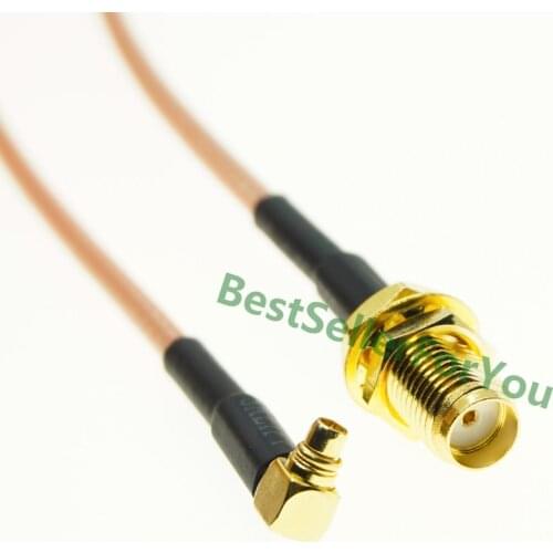 SMA Female nut bulkhead To MMCX Male Right Angle RA PLUG RG316 Pigtail Cable RF Coaxial Cable