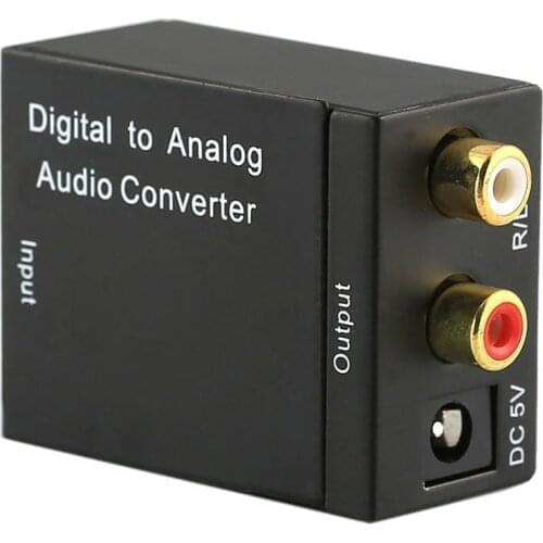 Digital to Analog Audio Converter Digital Optical Coax Coaxial Toslink to Analog RCA L/R Audio Converter Adapter Amplifier DC 5V