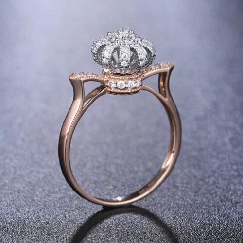 New simple two-tone crown rotating ring jewelry ladies engagement wedding gift ring