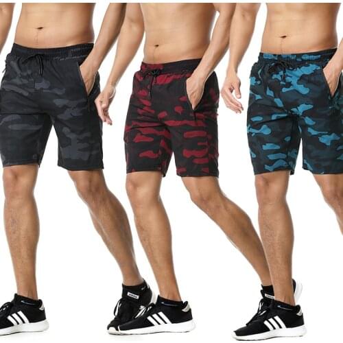 Men Sport Running Shorts Zipper Camo Gym Fitness Bodybuilding Short Pants Thin Tennis Jogging Marathon Training Quick dry Shorts