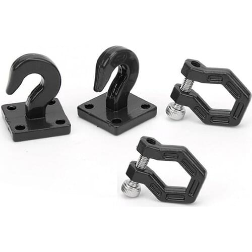 Metal Trailer Tow Hook Buckle Set for Axial SCX10 90046 D90 RC Climbing Car Accessories