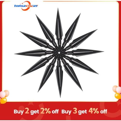 Toparchery 6/12/24pcs Carbon Steel Arrowheads Archery Broadheads Hunting Arrow Heads For Carbon Arrows Aluminum Arrows