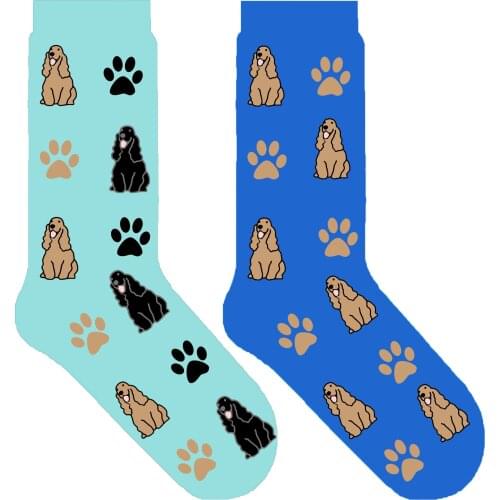 Cocker Spaniel puppy crew socks unisex fun kawaii American English Cocker Spaniel dog themed gift novelty 50 pair/lot ORIGINAL