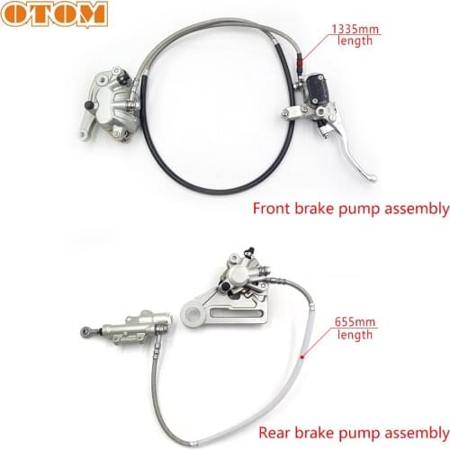 OTOM Motocross Front Rear Brake Pump Assembly Aluminum Silvery Hydraulic Caliper For KTM MXC SXS XCW EXCF Motorcycle Bikes Parts