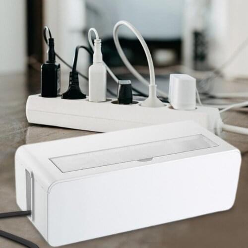 Cable Management Plastic Box Power Strip Storage Holder Cord Organizer Anti Dust Charger Socket Storage Charger Wire Management