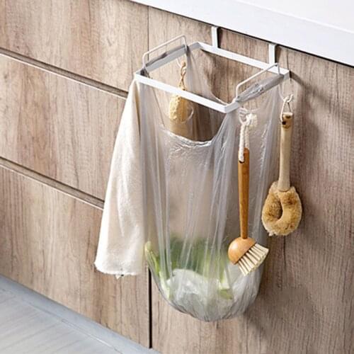 Hanging Kitchen Cupboard Cabinet Door Back Stand Trash Garbage Bags Storage Rack