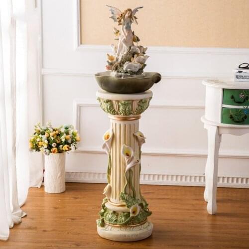 Simple Large Floor Resin Flower Roman Column Adornments Hotel Club Lobby Furnishing Crafts Home Livingroom Sculpture Decoration