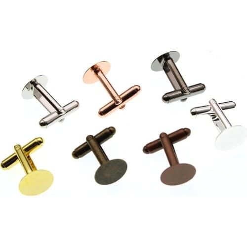 10pcs 6 8 10 12 mm Brass Blank Cufflink Jewelry Findings Cabocho Settings Base DIY Clothes Cuff Link Jewelry Making Accessories