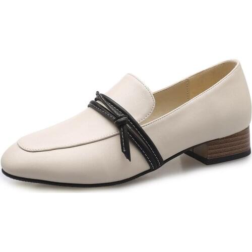 Early spring of 2019 the new comfortable party with shallow mouth square joker sheet with low natural shoes yards 40-43