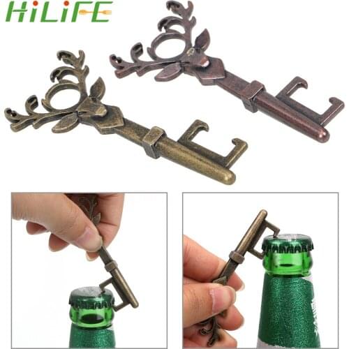HILIFE Christmas Gift Zinc Alloy Bronze and Copper Color Retro Practical Deer Head Bottle Opener Beer Bottle Opener Key