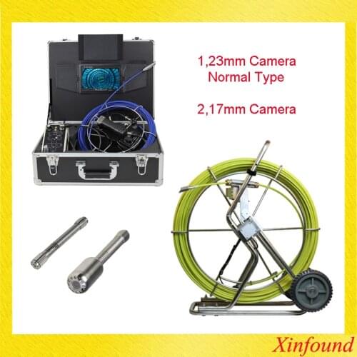 Double usage handheld pipeline inspection camera system 60m Cable 50mm self leveling camera head meter counter dvr recording