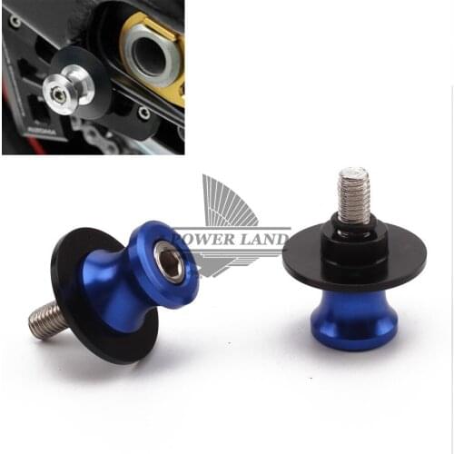 Blue 1pair 8mm Motorcycle Street Racing Road Bike Anodized Swingarm Slider Spools Stand Screws Universal Fit for Honda BMW