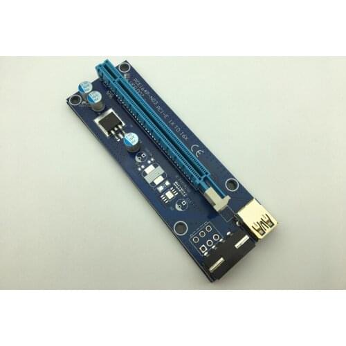 VER007 0.6M PCIE PCI-E 1X to 16X Riser Card PCI-E Extender SATA to 4Pin IDE Power Gold Plated USB 3.0 for Bitcoin Miner Mining