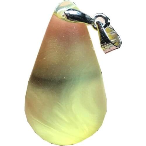 100% Natural Yellow Amber Pendant Jewelry For Women Man Crystal Silver 26x15x6mm Beads Gemstone Fashion Necklace Pendant AAAAA