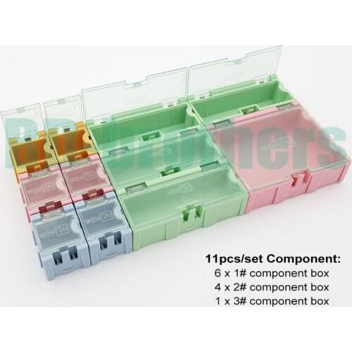 11pcs/set Component storage box IC Components Boxes SMT SMD Wen Tai (1# 2# 3#) Boxes Kit 20sets/lot