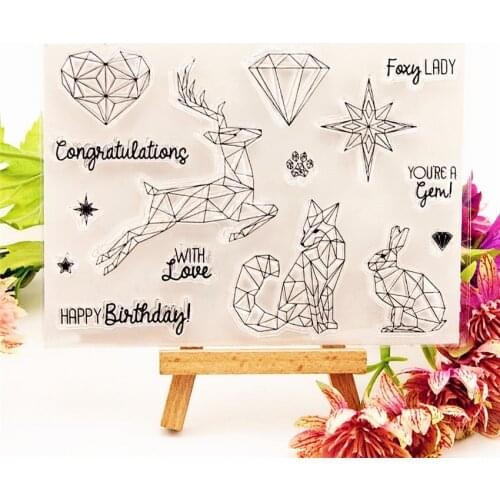 15x11cm Diamond deer TPR Transparent Silicone Rubber Clear Stamps cartoon Scrapbooking/DIY Easter wedding album