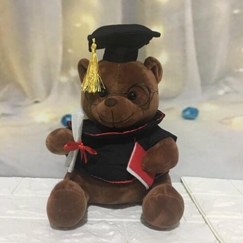 18/23/25cm 2018 Stuffed bear Dr. Bear knowledgeable Bear With glasses plush toys Bear dolls Graduation gifts for Children/Teen