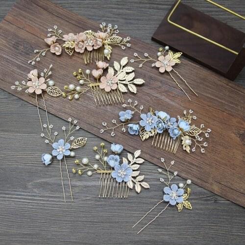 3pcs/4pcs Bridal Headwear New Forest Flower Fairy Hairpin Hair Comb Wedding Hair Accessories Hair Comb Hairpin