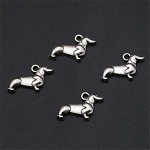 30pcs Silver Plated Shar Pi Dog charm alloy pendant hip-hop style bracelet earrings DIY handmade jewelry metal accessories