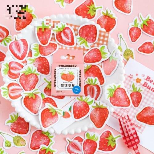 45sheets/set Sticker Set Strawberry Series Diy Cute Stickers Ins Style Scrapbooking School Suppliers Stationery Art Supplies