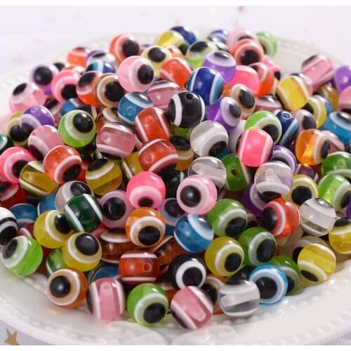 6/8/10mm Mixed Color Resin Beads Multicolor Eye Round Beads for Handmade Jewelry Making Diy Bracelet Necklace Accessories