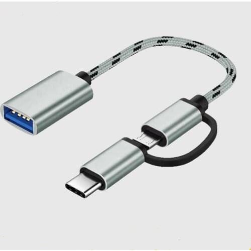 Android type-C two in oneOTG adapter OTG adapter is suitable for Samsung Xiaomi Android Mouse Tablet PC Type C OTG USB Cable