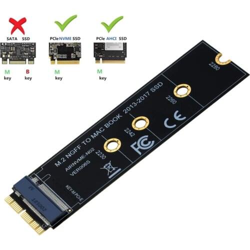 M.2 NVME SSD Convert Adapter Card for MacBook Air Pro Retina 2013-2017 NVME/AHCI SSD Upgraded Kit For A1465 A1466 A1398 A1502