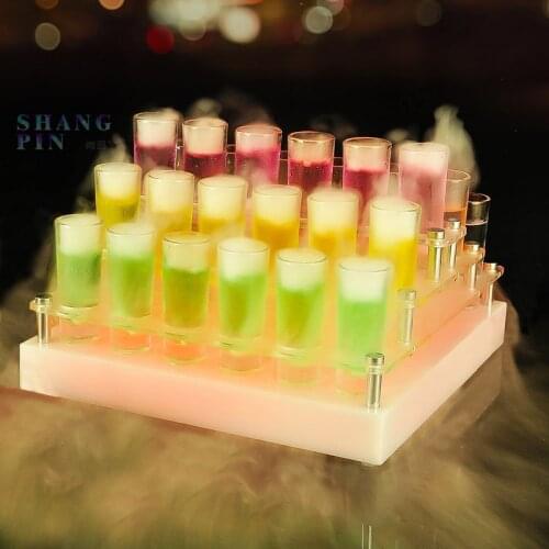 Acrylic Wine Display Acrylic Bottle Stand Multi Colored Bar Liquor Holder wine bottle holder with LED light