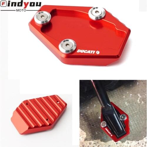 Motorcycle CNC Aluminum Accessories for Ducati Monster 795 796 821 1200 1200S Side Stand Enlarger Kickstand Enlarge Plate Pad