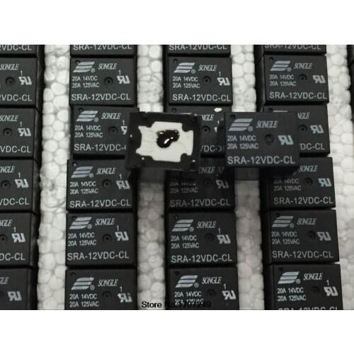 Free Shipping 100% New Original Power Relay 50pcs/lot SRA-12VDC-CL Relay 12V 20A 5pin One Open One Close Automotive relay