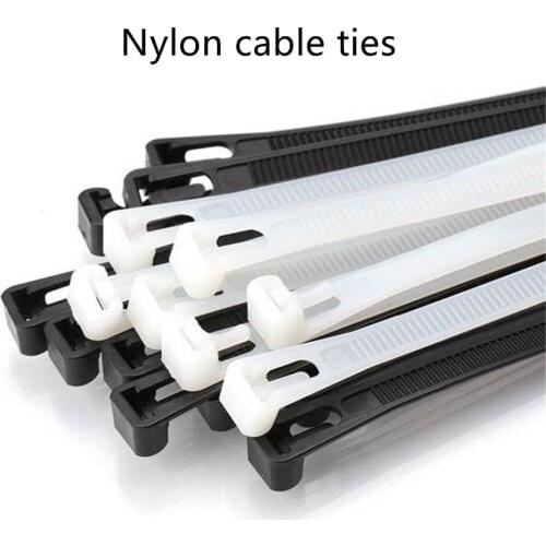 Free shipping 100 PCS Plastic Nylon Cable Tie Self-locking Black Organiser Fasten Cable Wire Cable Zip Ties Loop Wire Wrap Tool