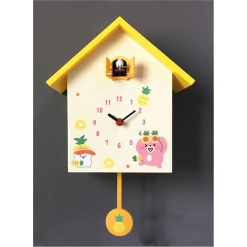 Cuckoo Clock Wall Clock Kids Bedroom Modern Design Nordic Living Room Wall Chime Clock Mute Child Cuckoo Alarm Clock Horloge