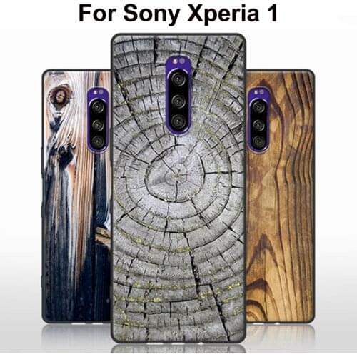 For Sony Xperia 1 Case wood stone pattern soft silicone TPU phone Case For Sony Xperia 1 J8110 J8170 J9110 cases For sony 1