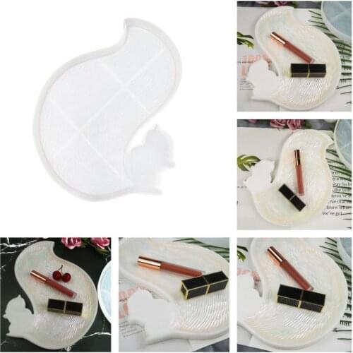 Decortive Long Lasting Jewelry Storage Resin Tray Mold Silicone Epoxy Plate Mold Reusable for Crafts Making