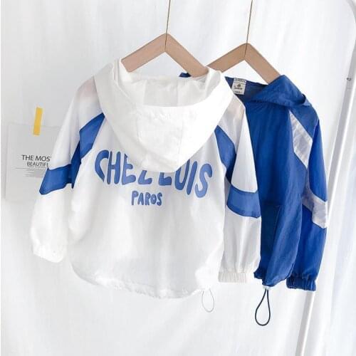 2021 Childrens Hooded Sun Protection Clothing Summer Autumn Baby Boys Girls Travel Thin Coat Kid Beach Jacket Outwear