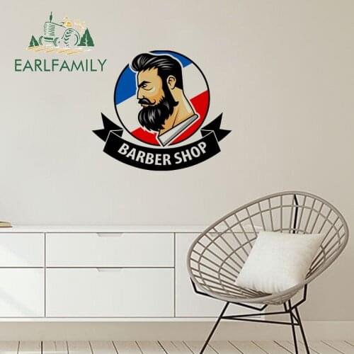 EARLFAMILY 43cm x 40cm Car Sticker for Barber Shop Vinyl Car Wrap Decal Occlusion Scratch Sunscreen Personality Graffiti Decor