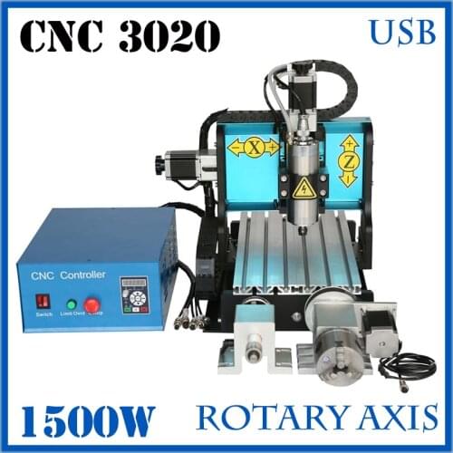 JFT CNC 3020 1500w 4 Axis USB Port 3D Wood Carving Diy Router Kit Machine Small Cnc Pcb Drilling Milling Machines