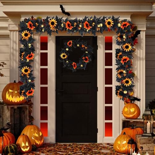 1.8M Artificial Maple Leaf Vine Rattan Autumn Fake Foliage Flowers Wedding Party Home Decoration DIY Garden Craft Supplies