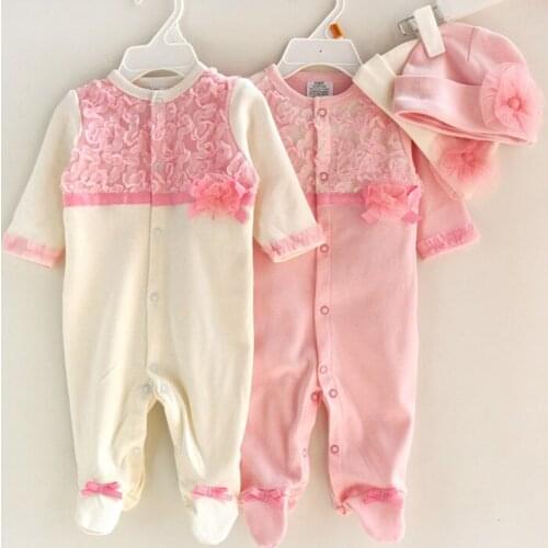 Heart Romper Love Baby Products 2018 Solid New Born Baby Girl Rompers 0-3 Months Onesies Atummn Floral Pink Jumpsuit