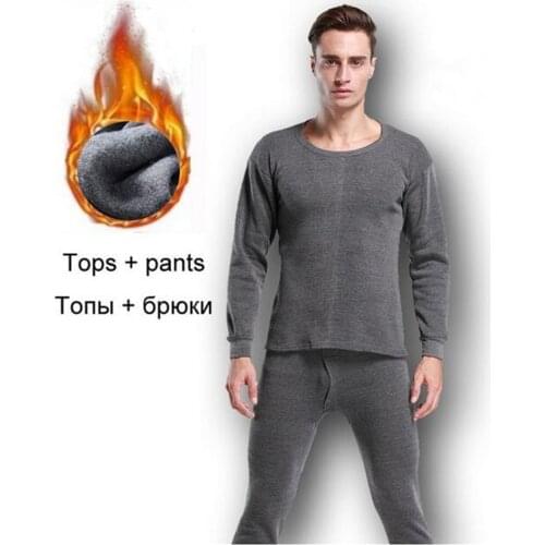 Thermal Underwear Sets For Men Winter Thermo Underwear Long Johns Winter Clothes Men Thick Thermal Clothing Solid Drop Shipping