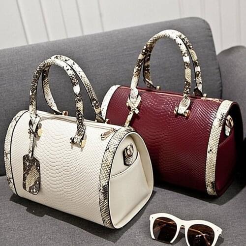 Leather Women Handbag Shoulder Boston Bag Tote Italian Bags Sac A Main Borse Candy Color Luxury Handbags