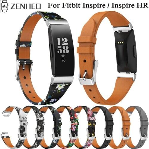 Leather Band Strap for Fitbit Inspire HR Bracelet Wristband for Fitbit Inspire Fitness Tracker Watchband