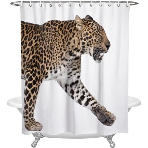 Animal Leopard Shower Curtain Home Bath Decorative Waterproof Polyester Fabric Bathroom Curtain