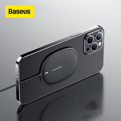 Baseus Light Magnetic Wireless Charger For iPhone 12 12Pro Max Portable Charger For iPhone 12 Mini Charging Fast Charger Pad