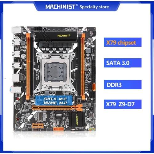 MACHINIST X79 Motherboard Combo LGA 2011 Support XEON E5 V1 V2 Processor DDR3 ECC or NON ECC RAM Memory M.2 NVME/NGFF X79 Z9-D7