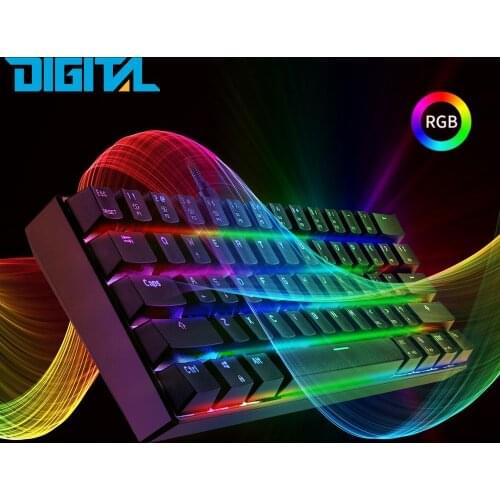 MOTOSPEED CK61 RGB Mechanical Gaming Keyboard OUTMU Blue Switches Keyboard 61 Keys Anti-ghosting with Backlight for Gaming Black