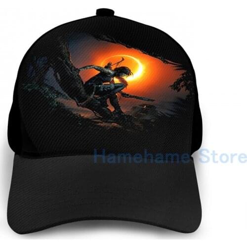 Fashion Shadow of the Tomb Raider Basketball Cap men women Graphic print black Unisex adult hat