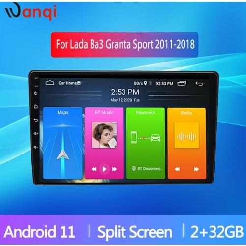 Wanqi Multimedia Video Player For LADA ВАЗ Granta Sport 2011-2018 Car Radio Navigation GPS Android 10 1Din Support BT SWC