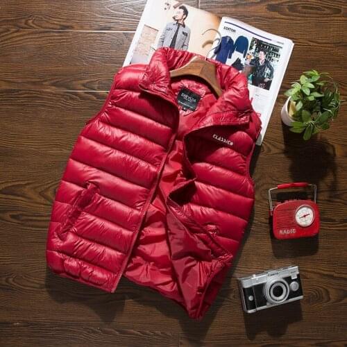 YuWaiJiaRen 2018 New Spring Winter Mens Vest Warm Ultralight Down Jackets Vests Solid Thin Male Lightweight Coats 6XL